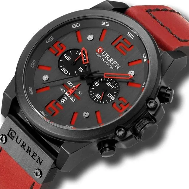 Men's Watches - Quartz Military Genuine Leather Waterproof Sport Wristwatch