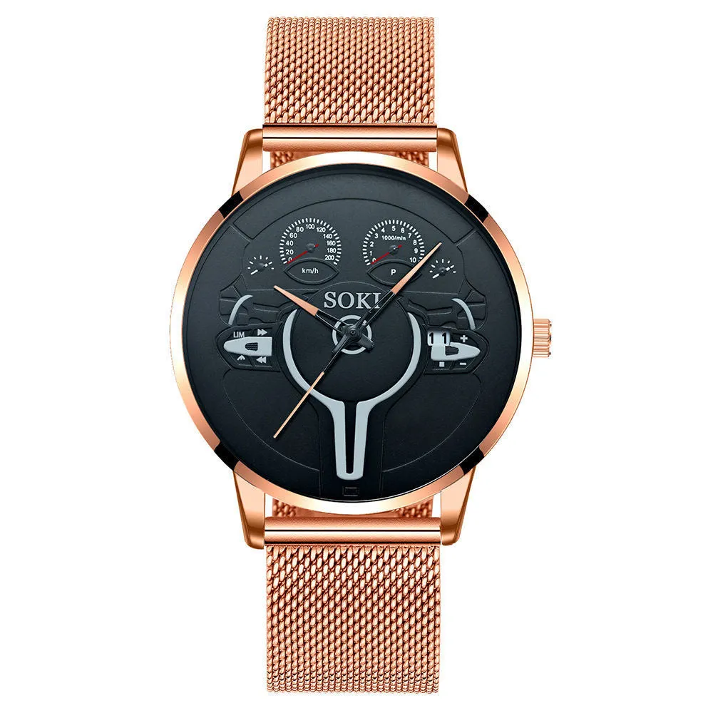 Mesh Strap Vintage Sports Quartz Watch