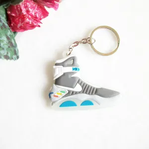 Mini Silicone Back To The Future II Glow In The Dark Air Mag Keychain Key Chain Shoes Sneaker Car Key Holder Bag Charm Key Rings