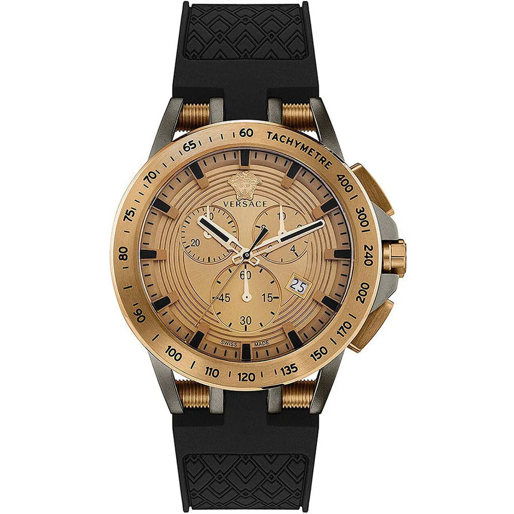 Multifunction Chronograph Men's Watch with Analog Dial and Silicone Strap