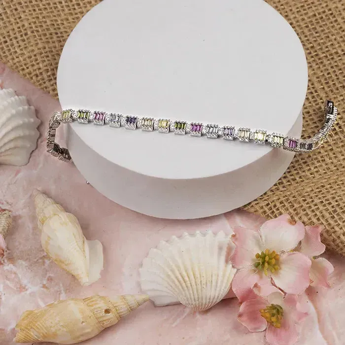 Pastel Zircon Tennis Bracelet