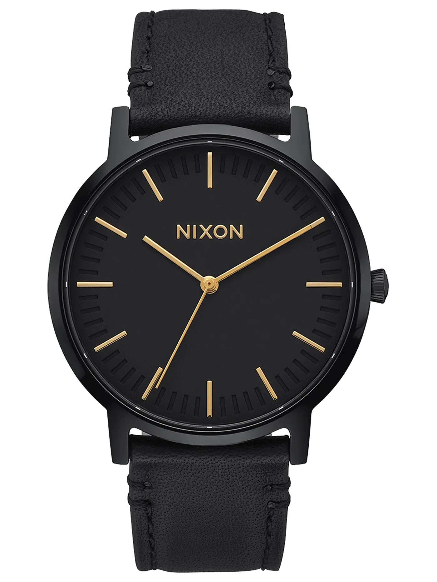 Porter Leather All Black/Gold Watch