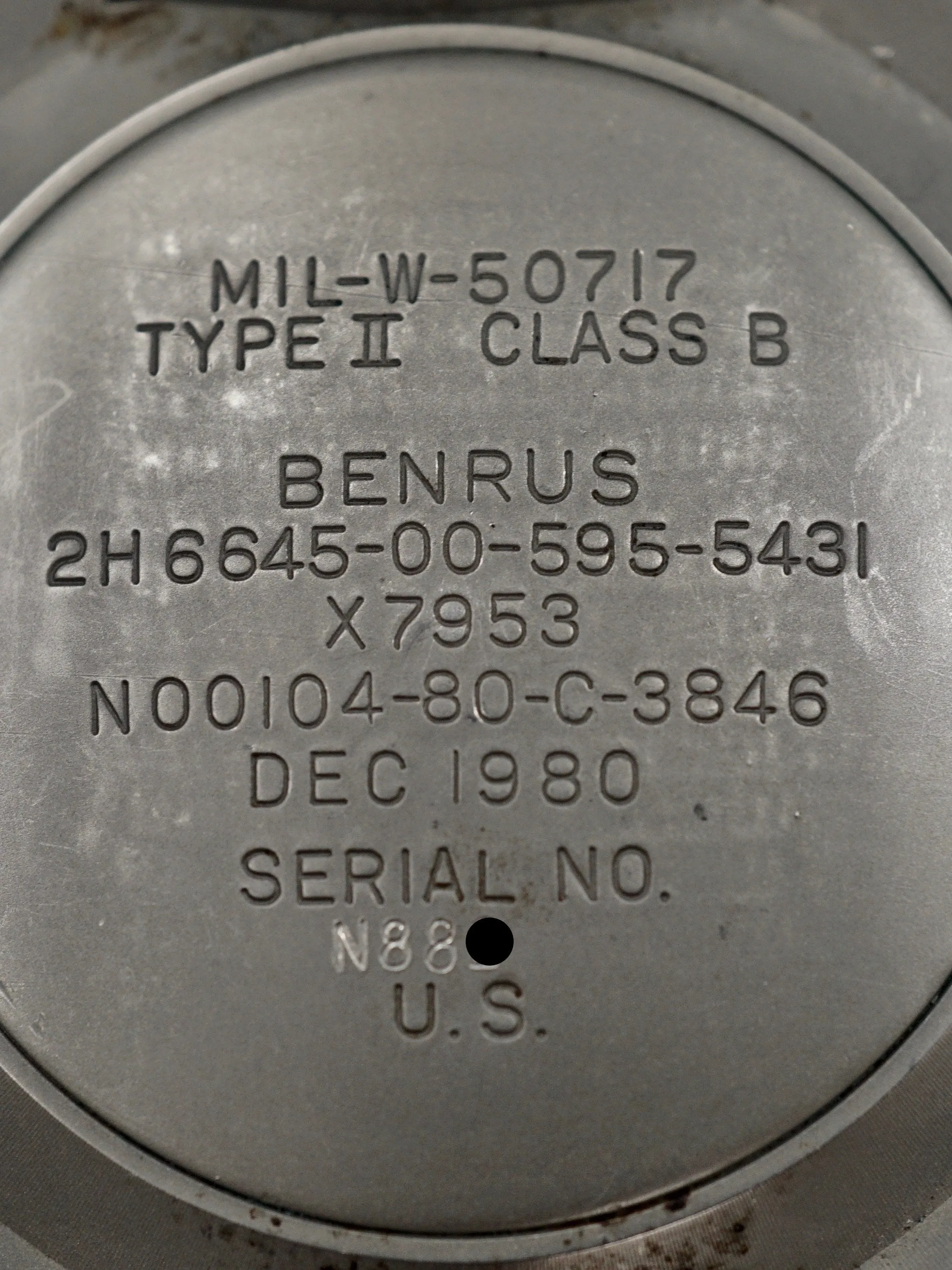 **Rare** 1980 Benrus Type-2 "Milsub" No Lume Dial