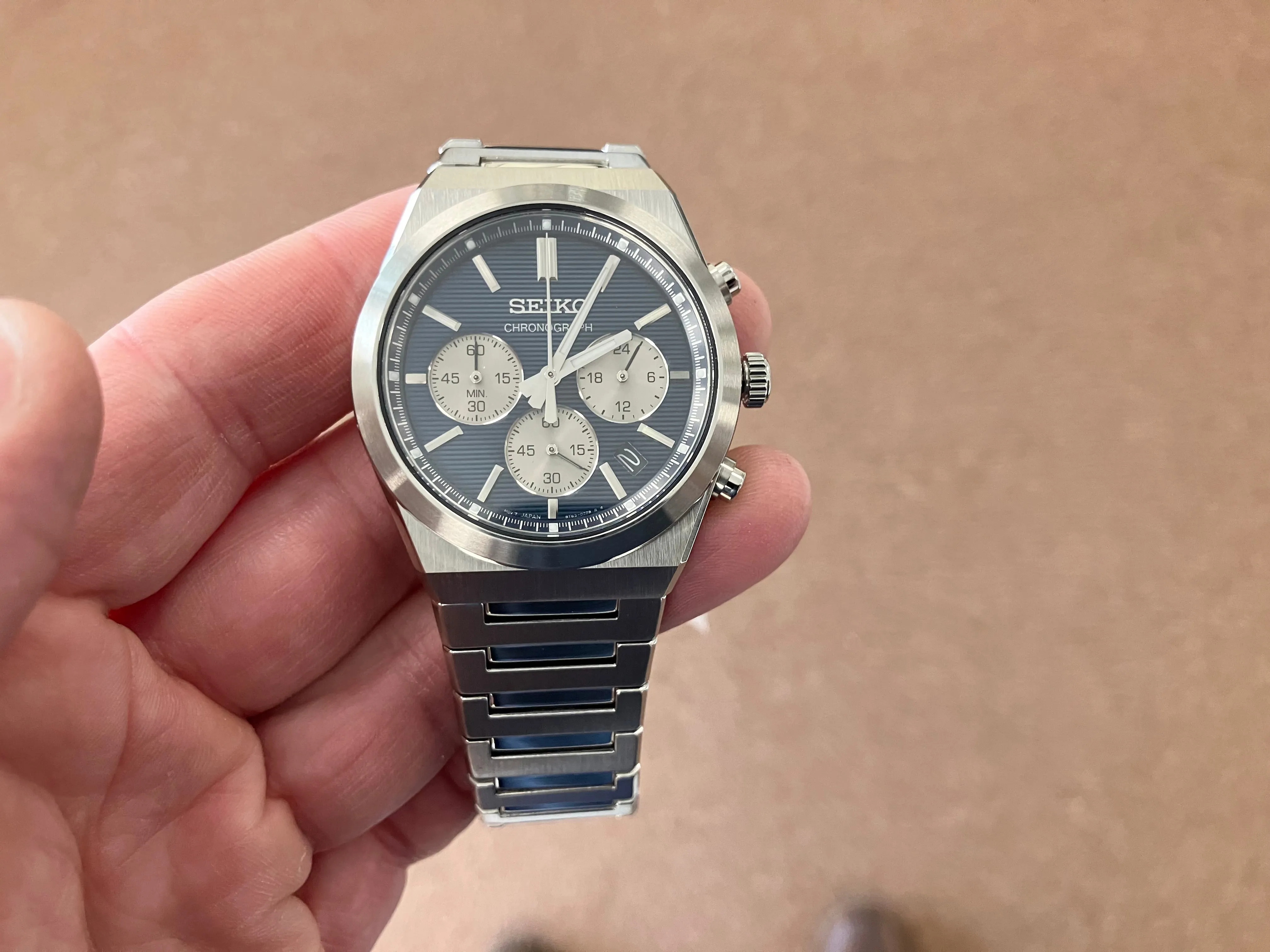 Seiko Essential Chronograph Watch With Blue Dial