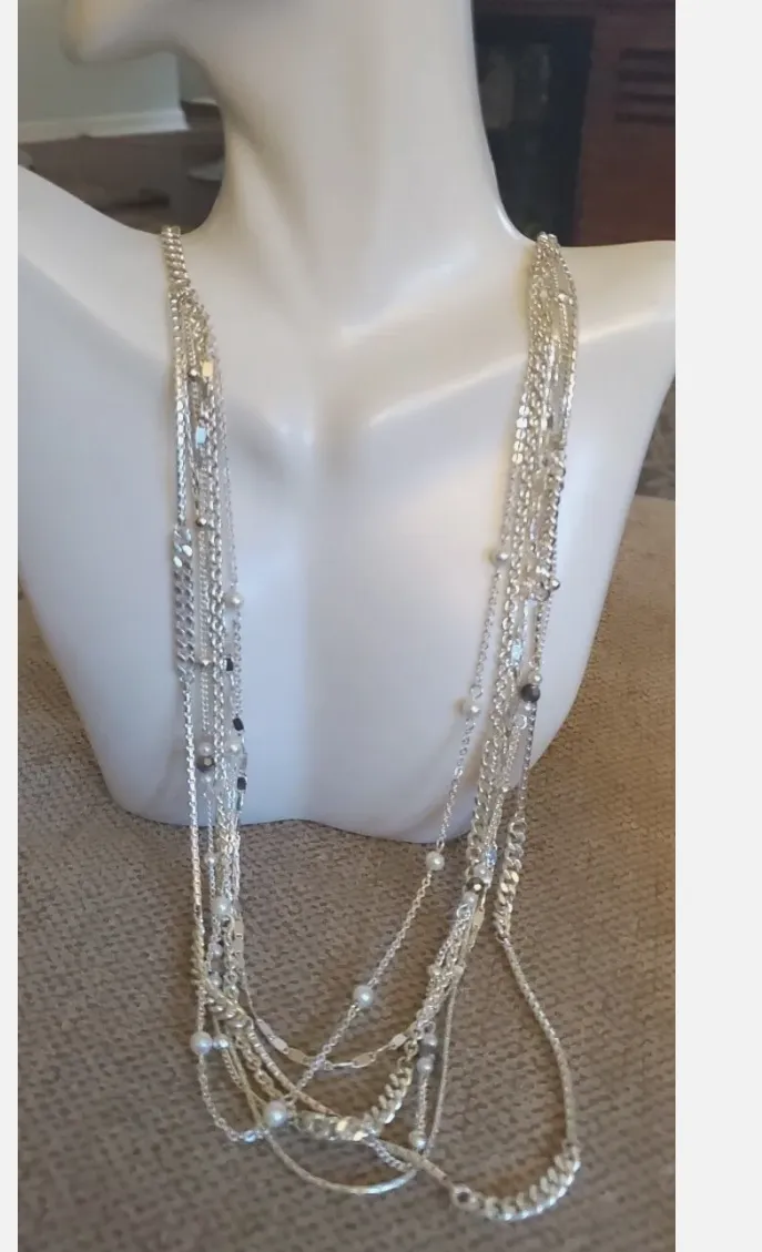 Style and Co Bead and Imitation Pearl Layered Strand Necklace