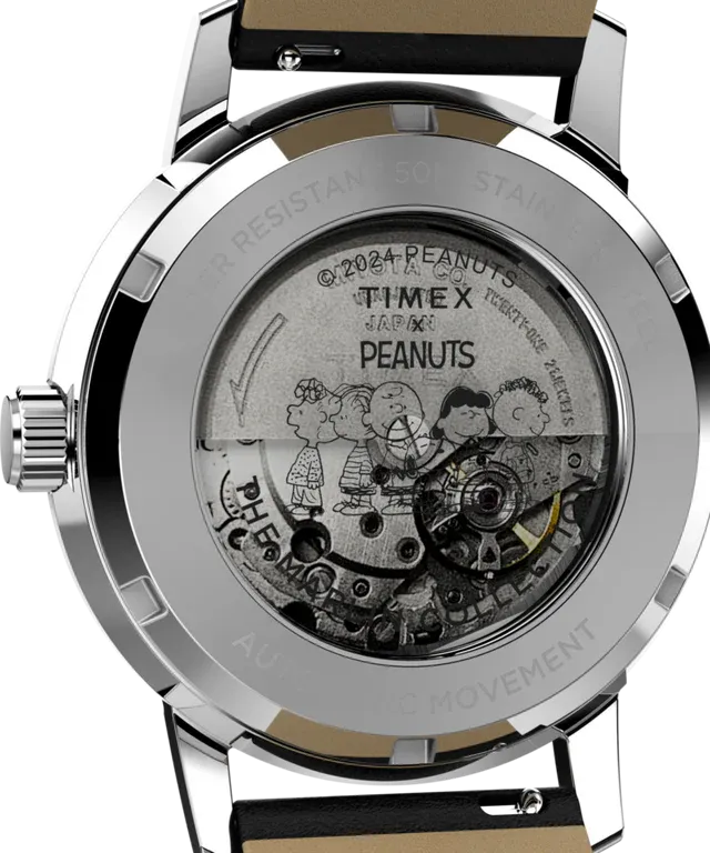 Timex Marlin Automatic x Peanuts Sketch 40mm Leather Strap Watch