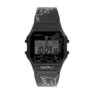 Timex x Keith Haring Dog Black Face Black Strap TW2W25500