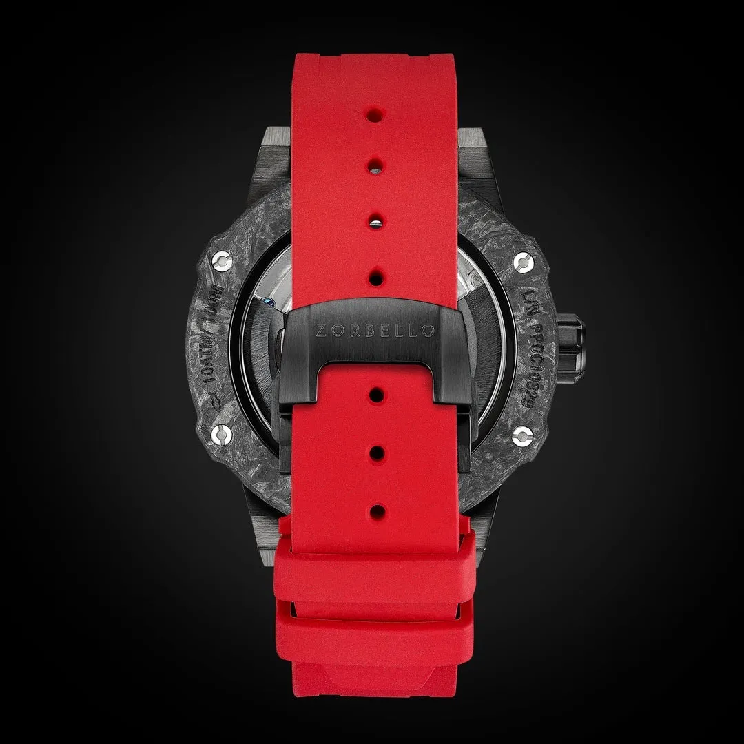 Zorbello Watch T3 Tourbillon Red Super-Luminova® Tritium ZBAD002