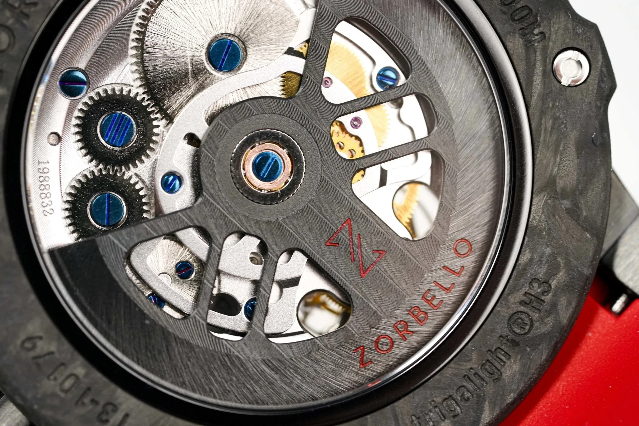 Zorbello Watch T3 Tourbillon Red Super-Luminova® Tritium ZBAD002