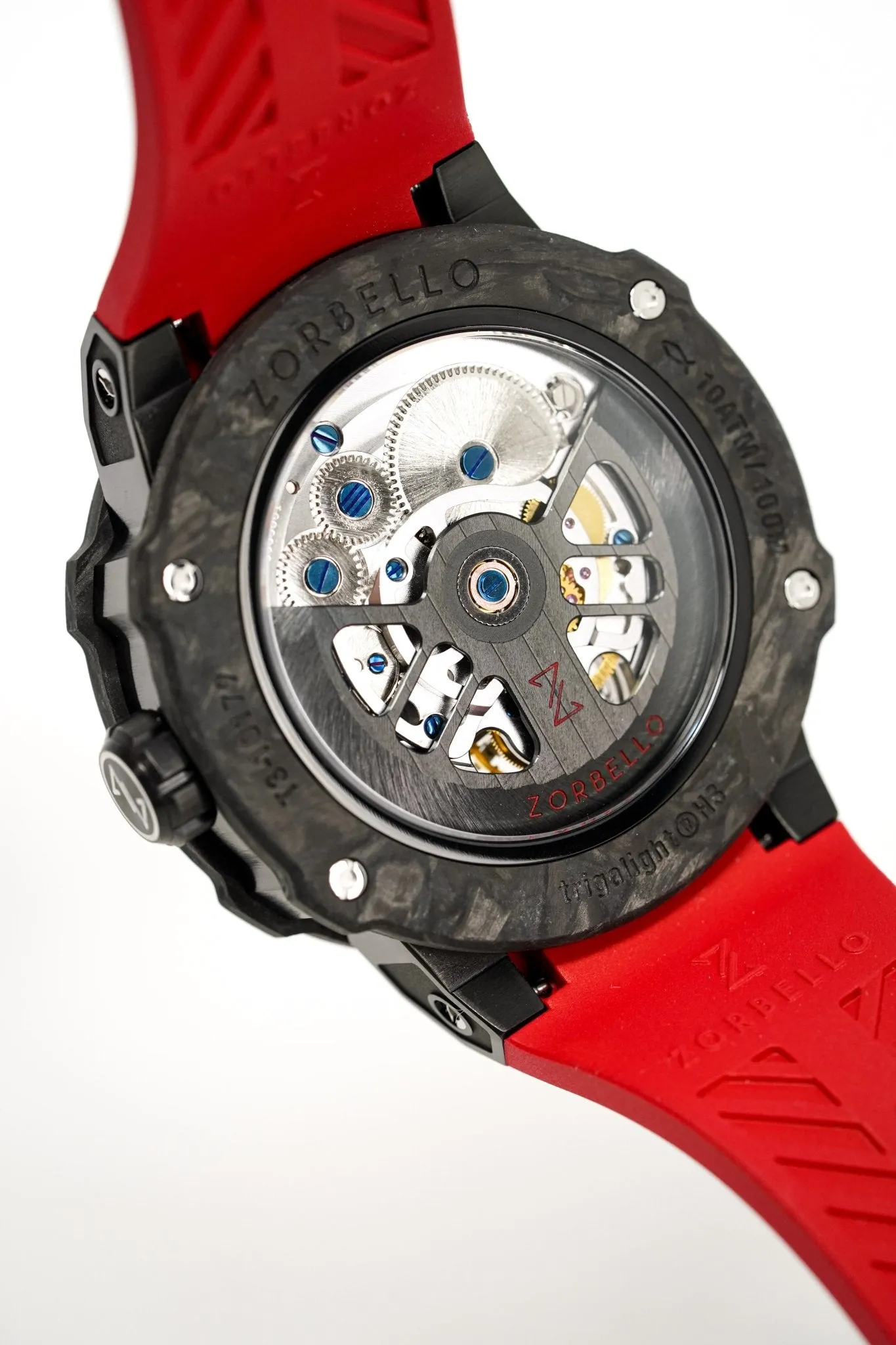 Zorbello Watch T3 Tourbillon Red Super-Luminova® Tritium ZBAD002