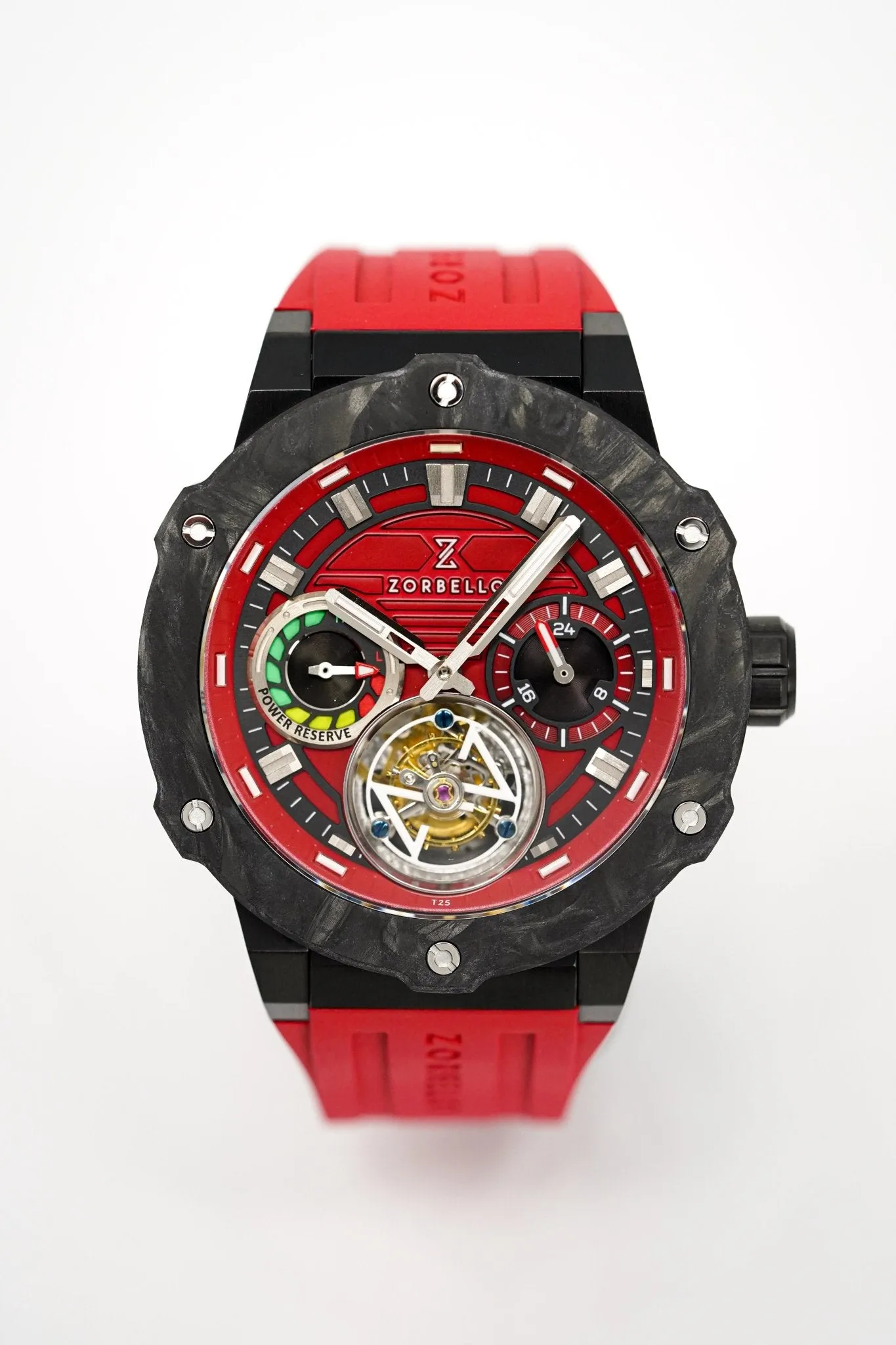 Zorbello Watch T3 Tourbillon Red Super-Luminova® Tritium ZBAD002