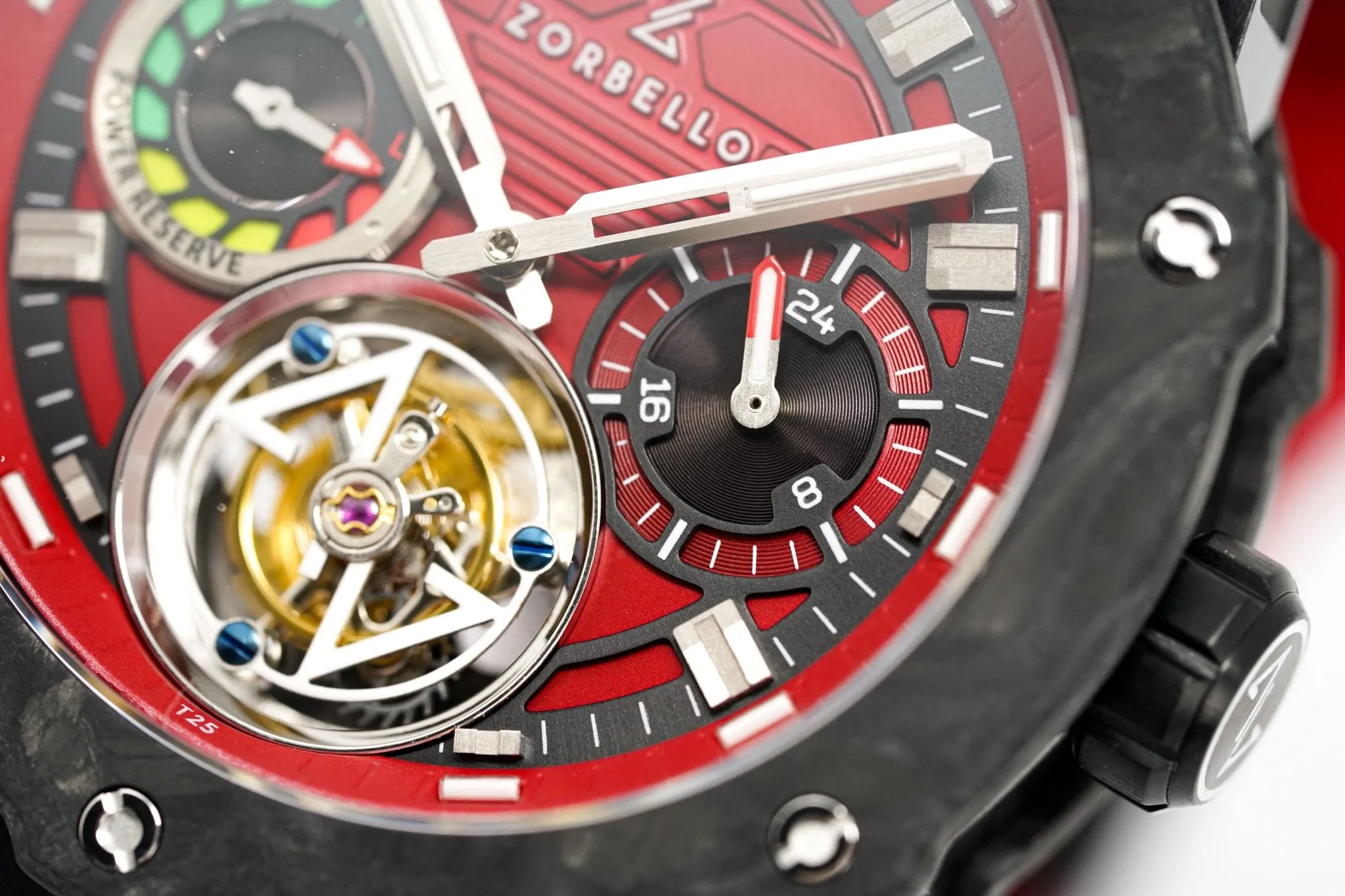 Zorbello Watch T3 Tourbillon Red Super-Luminova® Tritium ZBAD002